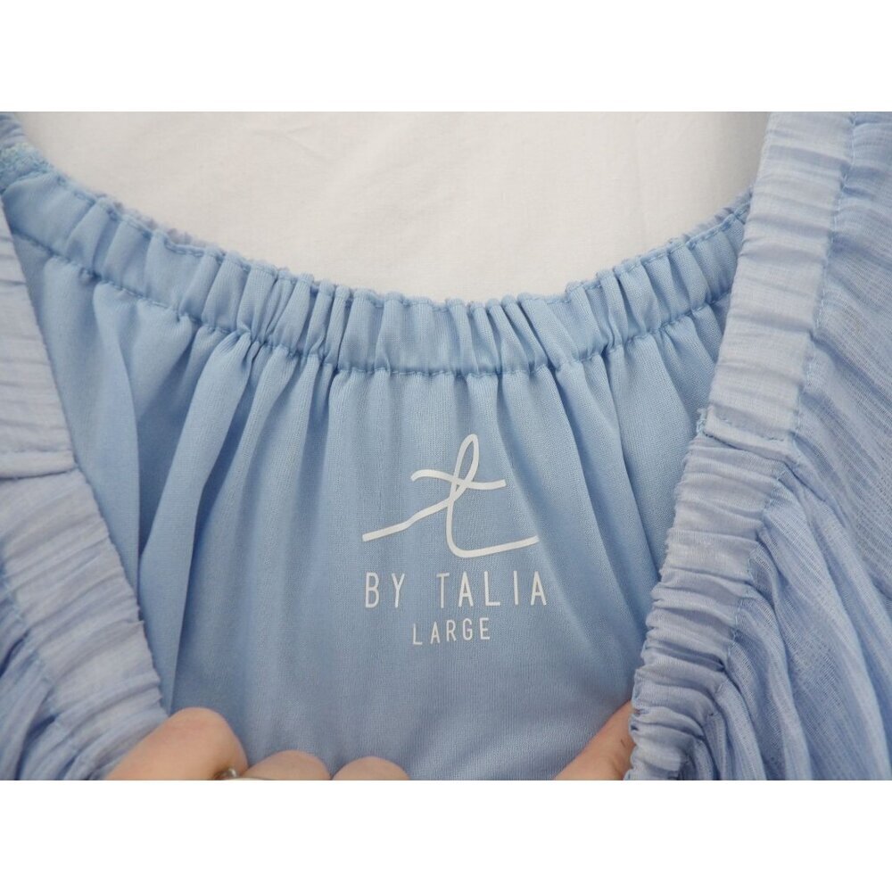 On and Off the Shoulder Kendal Maxi Dress with Ruffled Tiers in Blue | Large - Picture 11 of 13